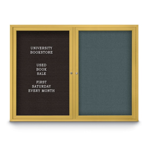United Visual Products Corkboard, Rubber Backing/Bronze, 42"x 32" UV4035-BRONZE-RUBBER - main